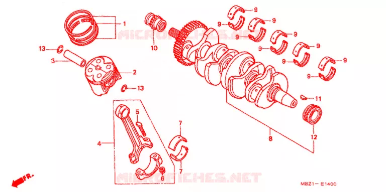 CRANKSHAFT Honda MOTO 600 HORNET 2000  CB600F2Y