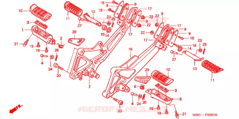 PEDAL Honda MOTO 600 HORNET 2000  CB600F2Y