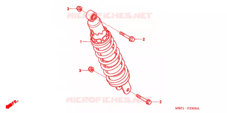 REAR SHOCK ABSORBER (2) Honda MOTO 600 HORNET 2000  CB600F2Y