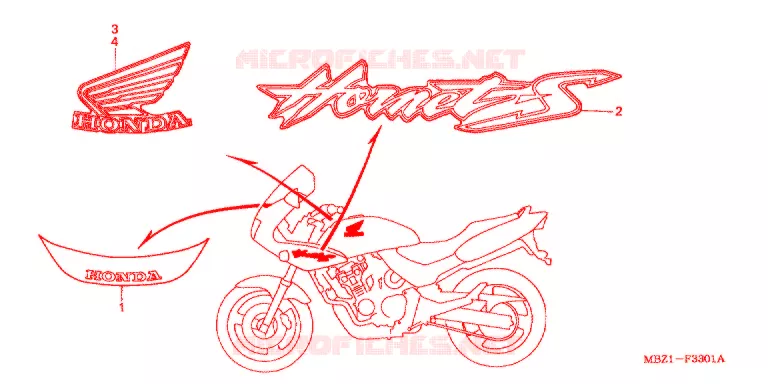 STICKERS (CB600F2Y) Honda MOTO 600 HORNET 2000  CB600F2Y