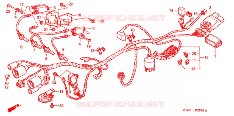 WIRE HARNESS (CB600F2Y) Honda MOTO 600 HORNET 2000  CB600F2Y