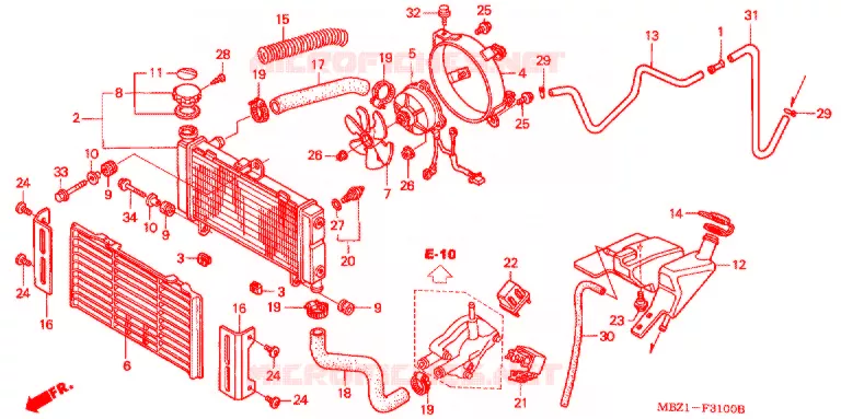 RADIATOR Honda MOTO 600 HORNET 1999  CB600FX