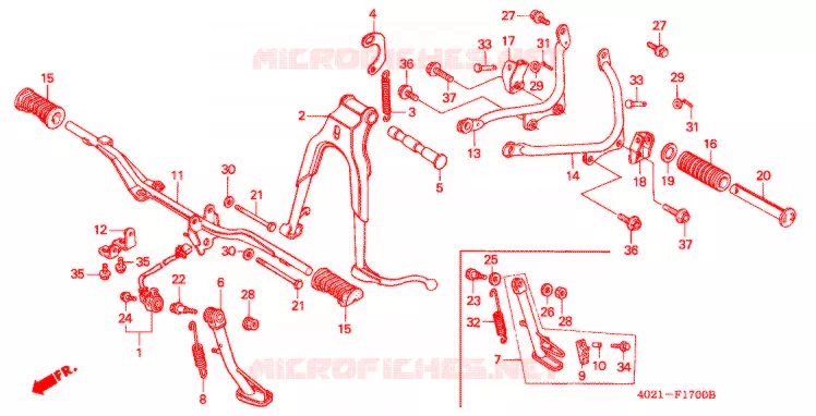 FOOT REST - STAND Honda MOTO 125 CD 1984  CD125TF
