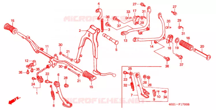 FOOT REST - STAND Honda MOTO 125 CD 1993  CD125TP