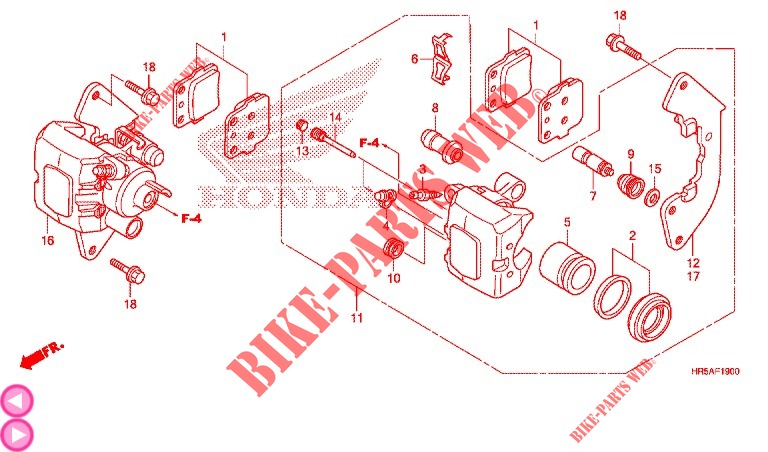 FRONT BRAKE CALIPER for Honda FOURTRAX 500 RUBICON DCT 2019