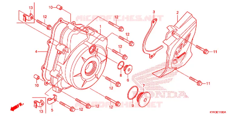 SWINGARM - LEFT CRANKCASE COVER Honda MOTO 110 CRF 2019  CRF110FK