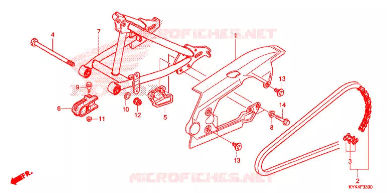 SWINGARM - CHAIN CASE Honda MOTO 110 CRF 2019  CRF110FK
