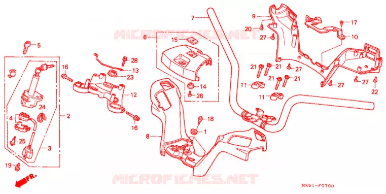HANDLEBAR - TRIPLE CLAMP - STEERING STEM Honda MOTO 800 PC800 1993  PC800R