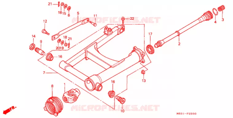 SWINGARM - DRIVE SHAFT Honda MOTO 800 PC800 1991  PC800R