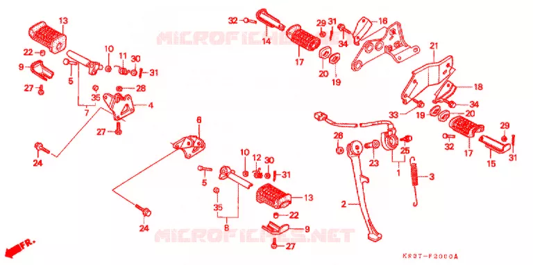 FOOT REST - STAND Honda MOTO 250 REBEL 1996  CA250TT