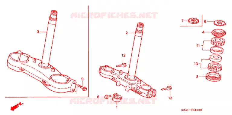 STEERING STEM (CR125RL/M/N/P/R) Honda MOTO 125 CR 1990  CR125RL