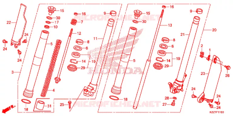 FRONT FORK Honda MOTO 250 CRF 2021  CRF250RLK