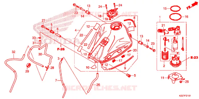 FUEL TANK (CRF250RL/RLA) Honda MOTO 250 CRF 2020  CRF250RLK