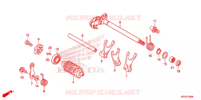 GEARSHIFT DRUM Honda MOTO 250 CRF 2018  CRF250RLK