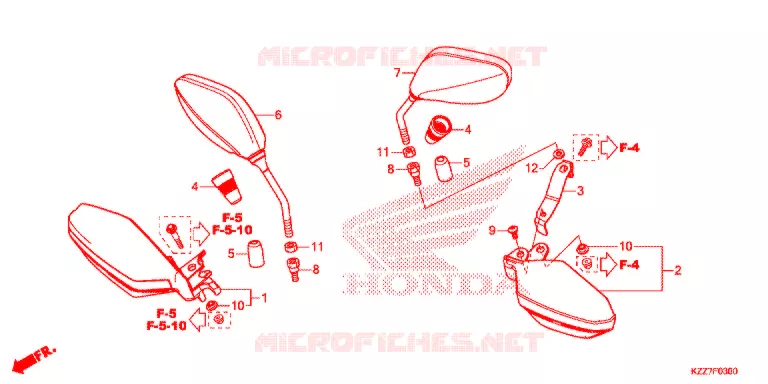 MIRROR - KNUCKLE GUARD Honda MOTO 250 CRF 2020  CRF250RLK