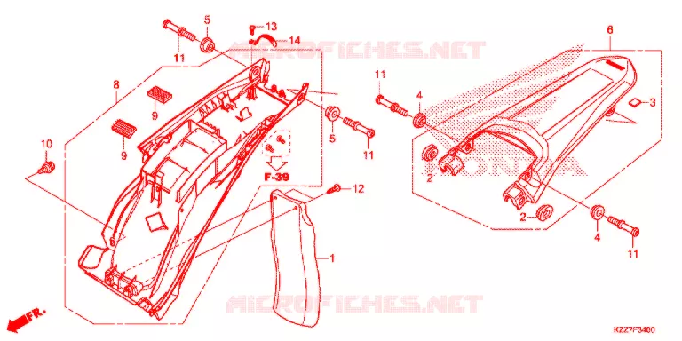 REAR FENDER Honda MOTO 250 CRF 2020  CRF250RLK