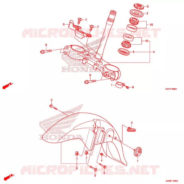 STEERING STEM Honda MOTO 250 CRF 2020  CRF250RLK
