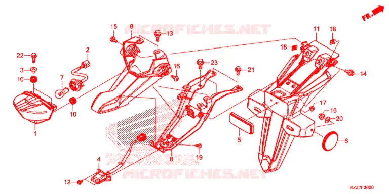 TAILLIGHT - LICENSE PLATE LIGHT Honda MOTO 250 CRF 2018  CRF250RLK