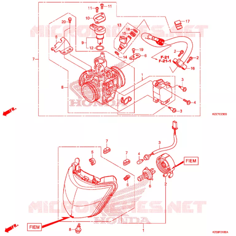 THROTTLE BODY Honda MOTO 250 CRF 2021  CRF250RLK