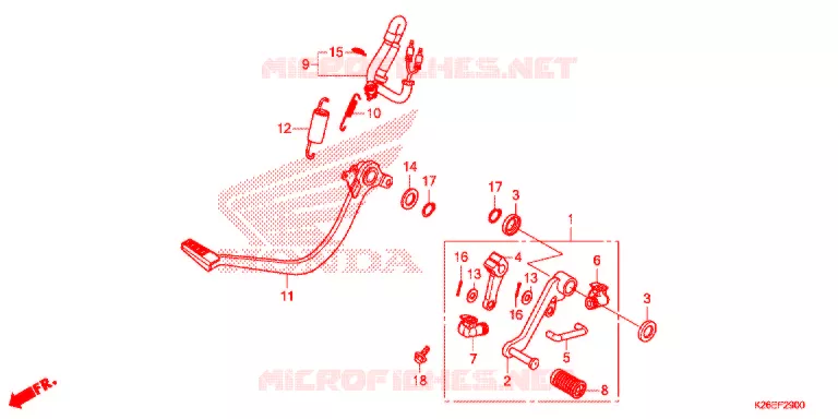 PEDAL Honda MOTO 125 MSX 2020  MSX125AL