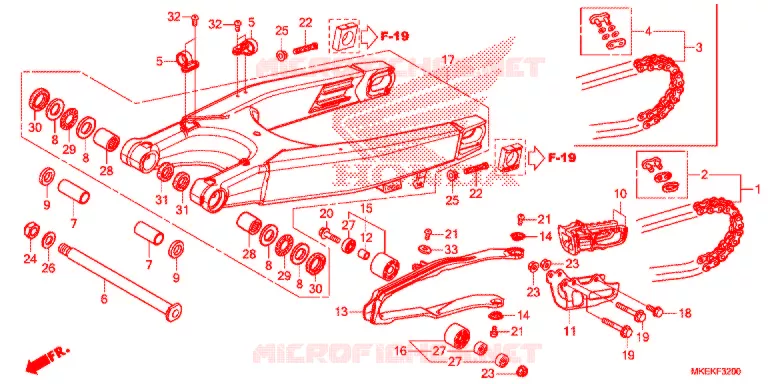 SWINGARM - CHAIN CASE Honda MOTO 450 CRF 2020  CRF450RL