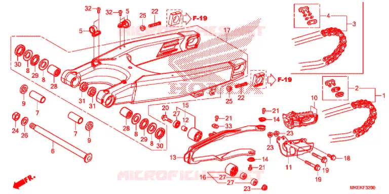 SWINGARM - CHAIN CASE Honda MOTO 450 CRF 2020  CRF450RL