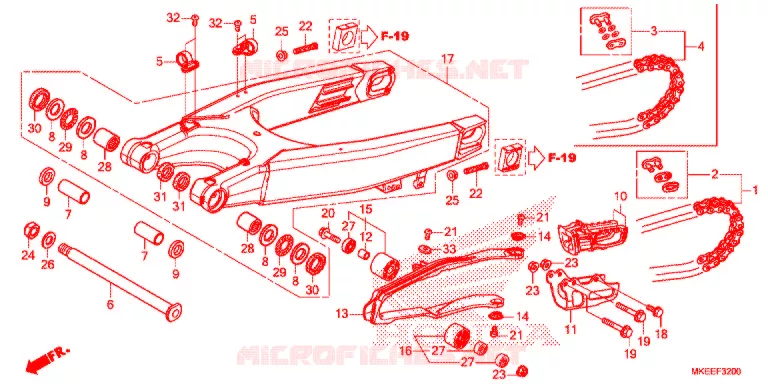 SWINGARM - CHAIN CASE Honda MOTO 450 CRF 2020  CRF450RL