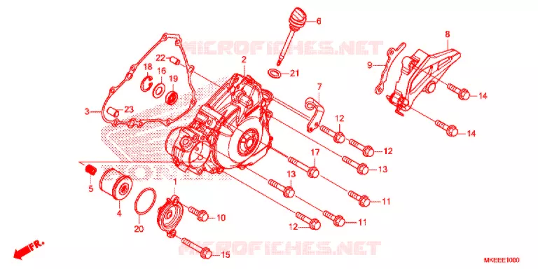 SWINGARM - LEFT CRANKCASE COVER Honda MOTO 450 CRF 2020  CRF450RL