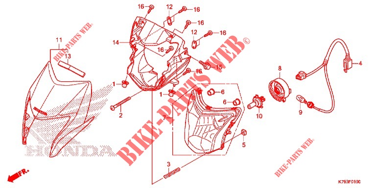 HEADLIGHT for Honda XR 190 2019