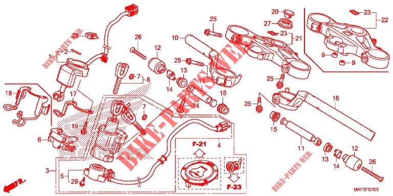 HANDLEBAR   TRIPLE CLAMP   STEERING STEM for Honda CBR 1000 RR SP2 2017