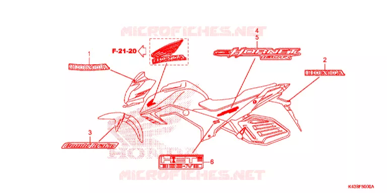 STICKERS (1) Honda MOTO 160 HORNET 2016  CBF160MG