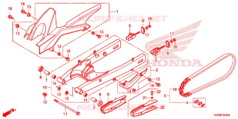 SWINGARM - CHAIN CASE Honda MOTO 160 HORNET 2016  CBF160MG