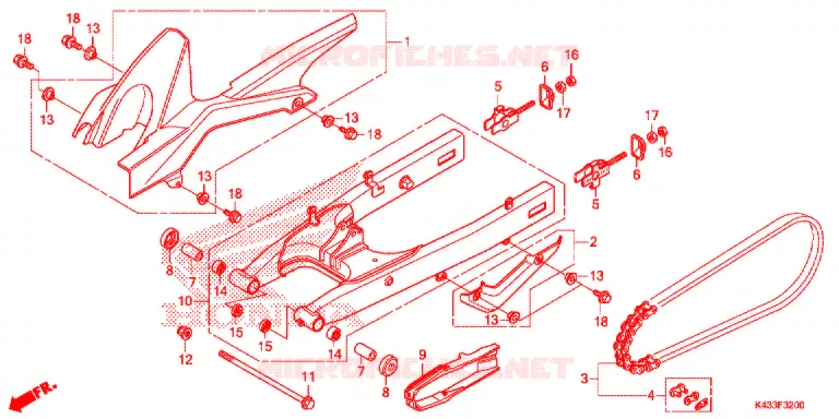 SWINGARM - CHAIN CASE Honda MOTO 160 CBF 2017  CBF160MH