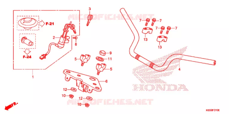 HANDLEBAR - TRIPLE CLAMP - STEERING STEM Honda MOTO 110 CD 2017  CB110C2H