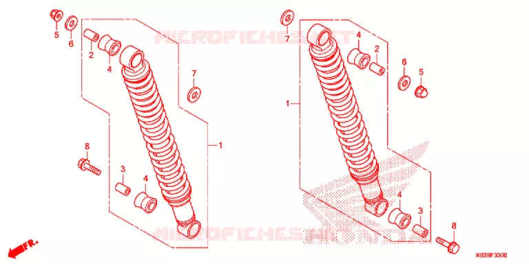 REAR SHOCK ABSORBER (2) Honda MOTO 110 CD 2017  CB110C2H