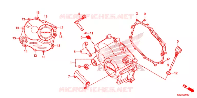 RIGHT CRANKCASE COVER Honda MOTO 110 CD 2017  CB110C2MH