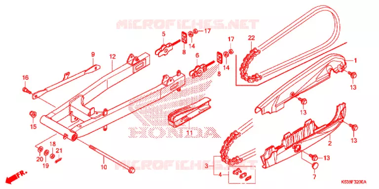 SWINGARM - CHAIN CASE Honda MOTO 110 CD 2017  CB110C2MH