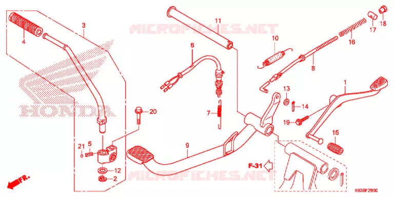 PEDAL - KICK (1) Honda MOTO 110 CD 2017  CB110C2MH