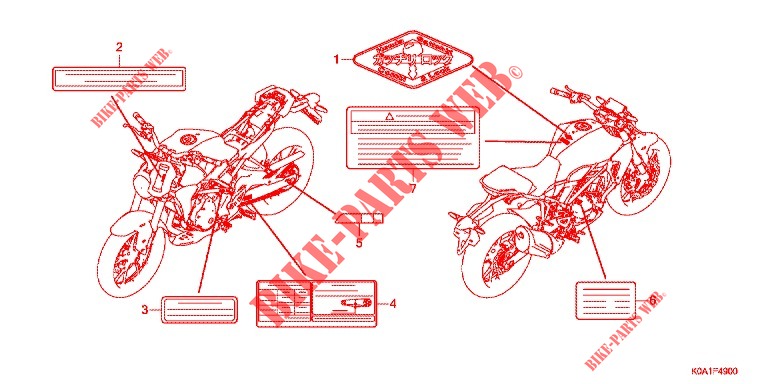 CAUTION LABEL for Honda CB 250 R ABS 2021