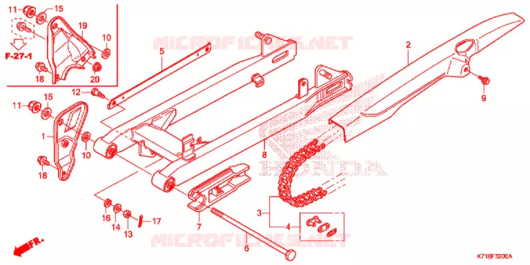 SWINGARM - CHAIN CASE Honda MOTO 110 WAVE 2018  AFS110MCSJ