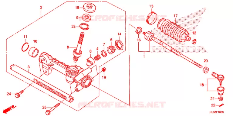 STEERING RACK - TIE ROD Honda ATV 700 PIONEER 2020  SXS700M2DL