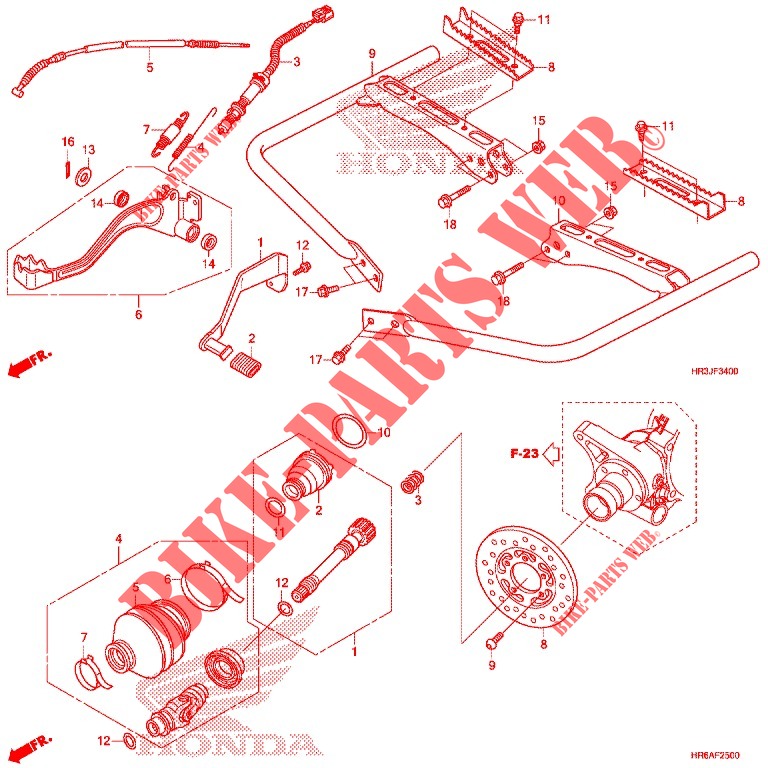 PEDAL for Honda FOURTRAX 420 RANCHER 4X4 Manual Shift 2018