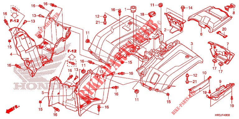 REAR FENDER for Honda FOURTRAX 420 RANCHER 4X4 Manual Shift 2018