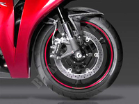Rims candy glory red  stickers set HONDA RACING-Honda